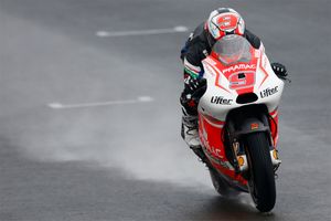 Petrucci sets wet pace in rain-affected Valencia test