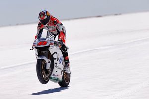 Miller rides MotoGP bike on Salinas Grandes salt desert