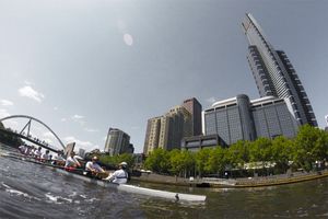 MotoGP riders take to Melbourne's Yarra River