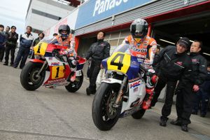 Marquez and Pedrosa ride classic NSR500s at Honda 'Thanks Day'