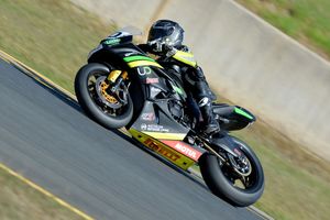 Cube Racing riders stand on Sydney ASBK Supersport podium