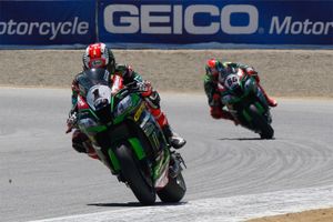 Rea leads Kawasaki 1-2 in race one at Laguna Seca