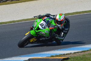 Race podium for Kawasaki BCperformance's Staring at Phillip Island ASBK final round