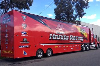Team Honda Racing take delivery of brand new transporter