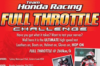 Team Honda Racing to host Full Throttle Challenge at Sydney Motorsport Park